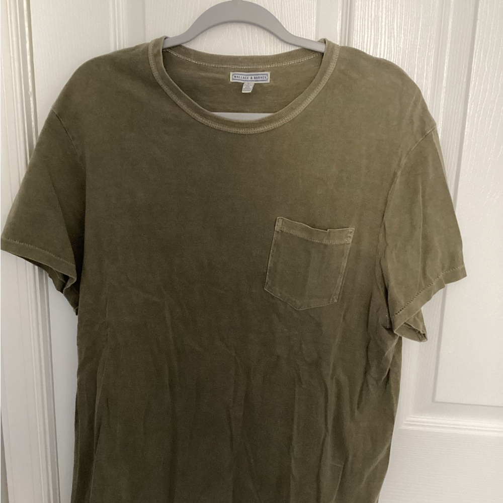 Olive Green Crew Neck Pocket Tee